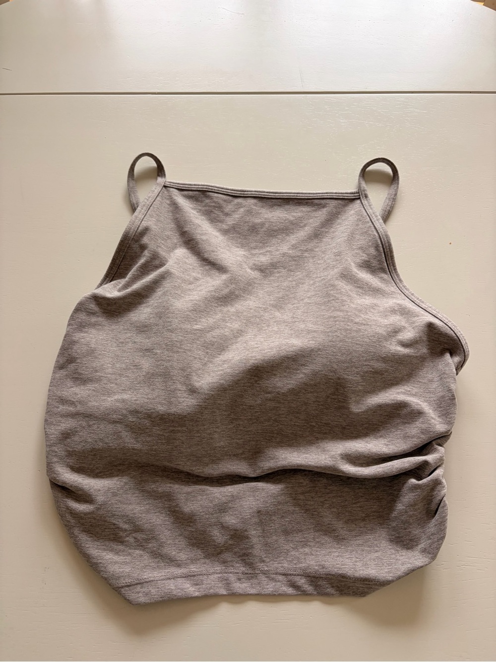 YPB Medium Women's Square-Neck Tank Top — Taupe Heather